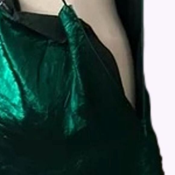 HouseĀ Of Harlow 1960 x Revolve Ambrosia Dressā~ Metallic Green Slip Dress ~ SZ L - Picture 8 of 14